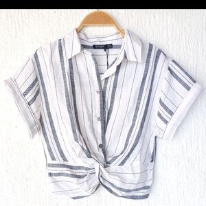 Used size M Bershka Black and White Striped Shirt